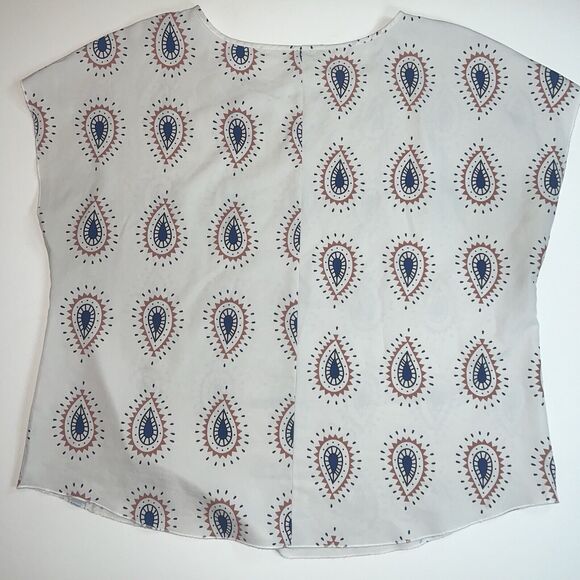 SHEIN Blouse Women 2X Peacock Boho Western Top Coastal Cowgirl Shirt Cowl Sleeve - Picture 7 of 11